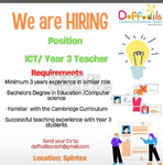 I C T /Year 3 Teacher Needed